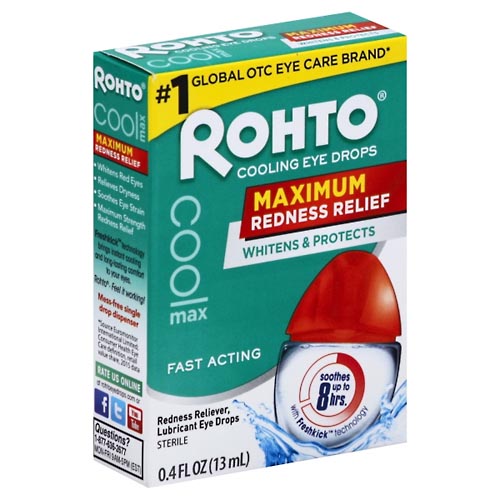 Image for Rohto Eye Drops, Cooling, Maximum Redness Relief,0.4oz from QRC HEALTHMART PHARMACY