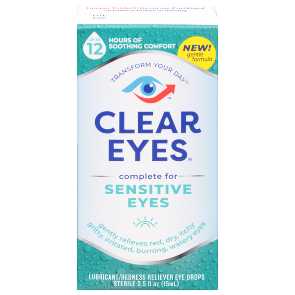 Image for Clear Eyes Eye Drops, Sensitive Eyes, Sterile,0.5fl oz from QRC HEALTHMART PHARMACY