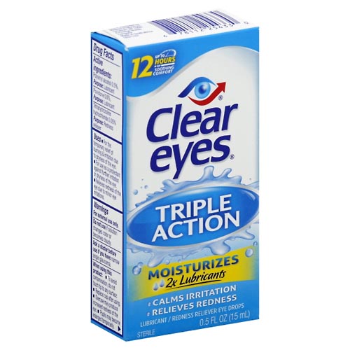 Image for Clear Eyes Eye Drops, Lubricant/Redness Reliever, Triple Action,0.5oz from QRC HEALTHMART PHARMACY
